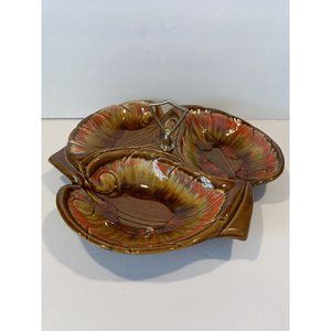 Maurice California Divided Dish Fall Leaf #87 Centerpiece MCM Vintage